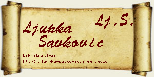 Ljupka Savković vizit kartica